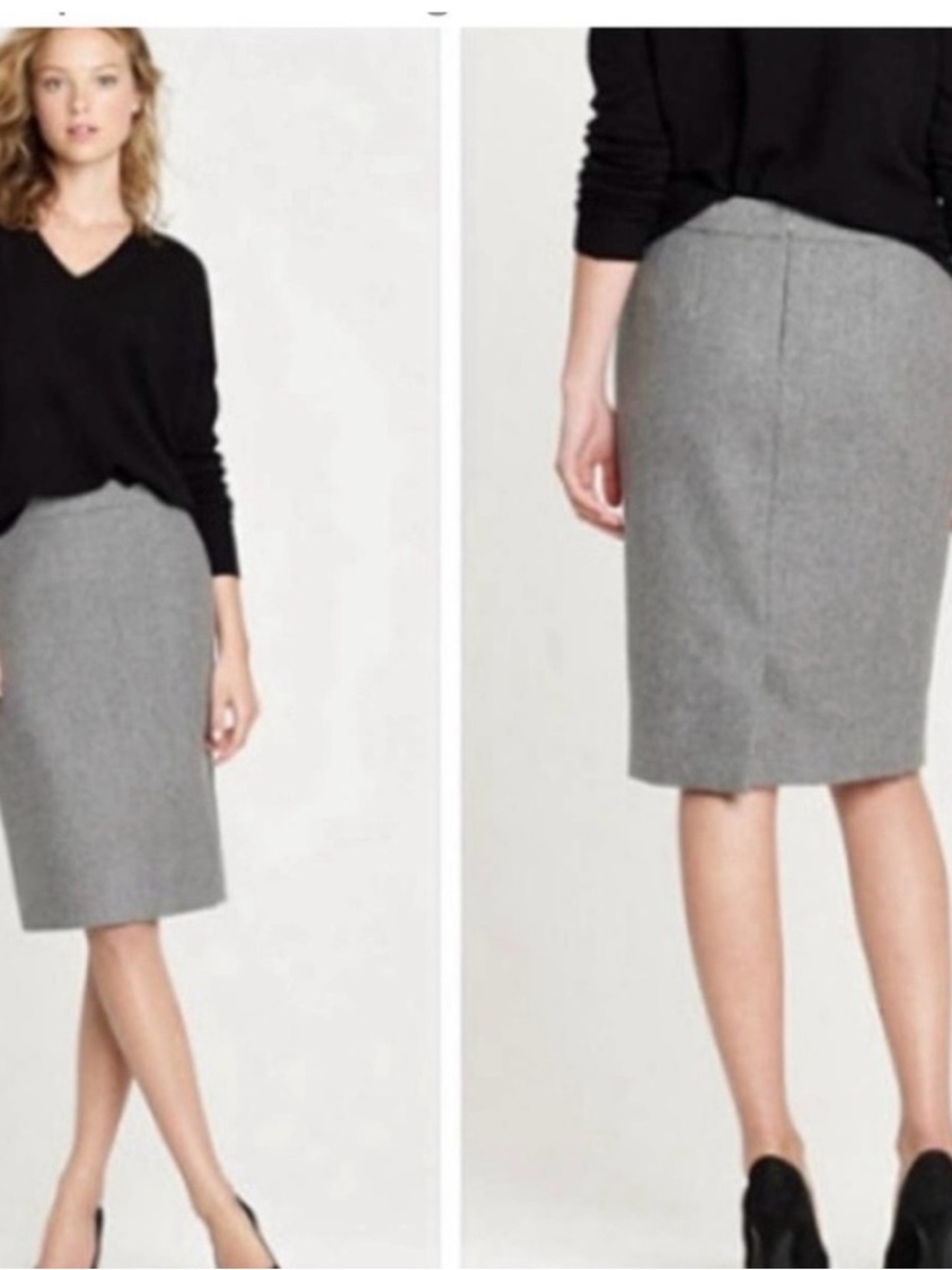 J. Crew Gray Tailored Pencil Skirt